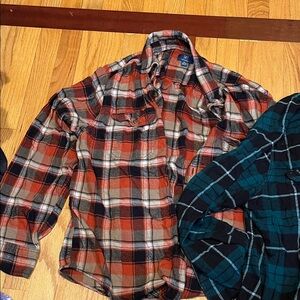 George Red and Black Plaid Casual Button Down Shirt